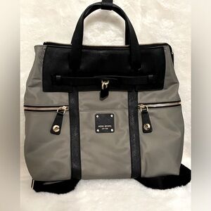 Henri Bendel Jetsetter Black/ Gray Nylon Backpack 🎒 / Purse